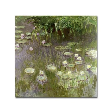 Claude Monet 'Waterlilies At Midday' Canvas Art,18x18